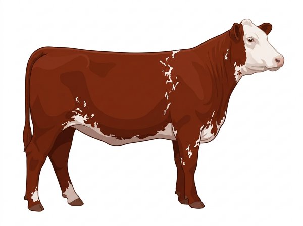 Red with a white face and ticking in the white Shorthorn Plus Heifer