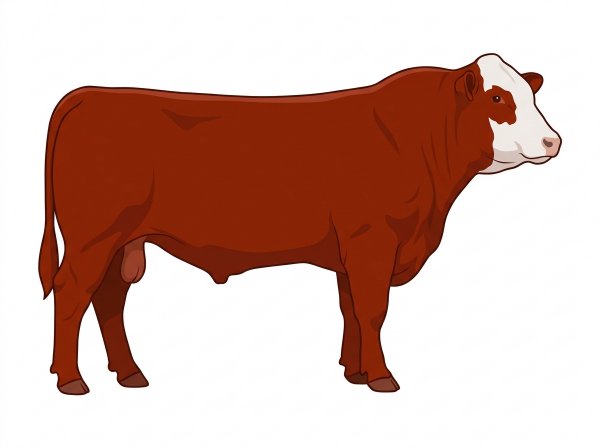 Red with a white face Shorthorn Plus Bull