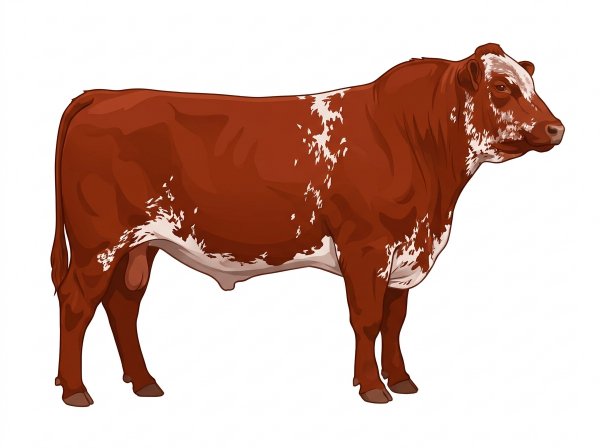Red with ticking in the white Shorthorn Plus Bull