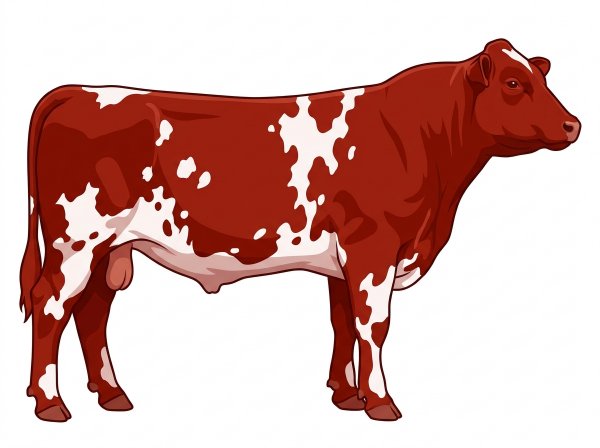 Red with white spots Shorthorn Plus Bull