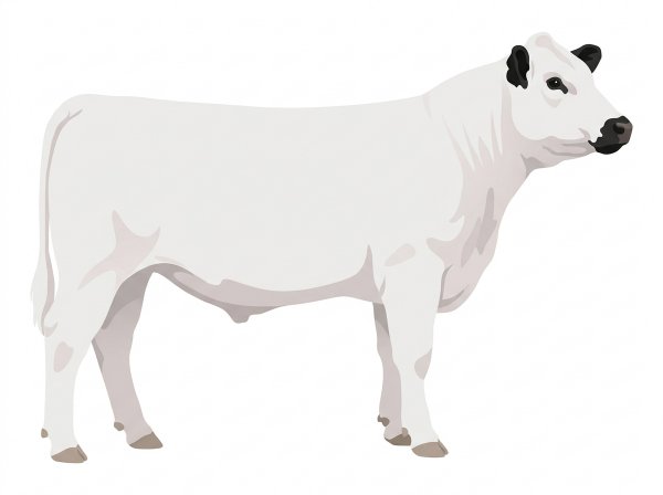 White with black ears and muzzle Shorthorn Plus Steer
