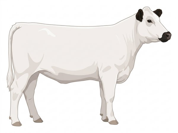 White with dark ears and muzzle Shorthorn Plus Heifer