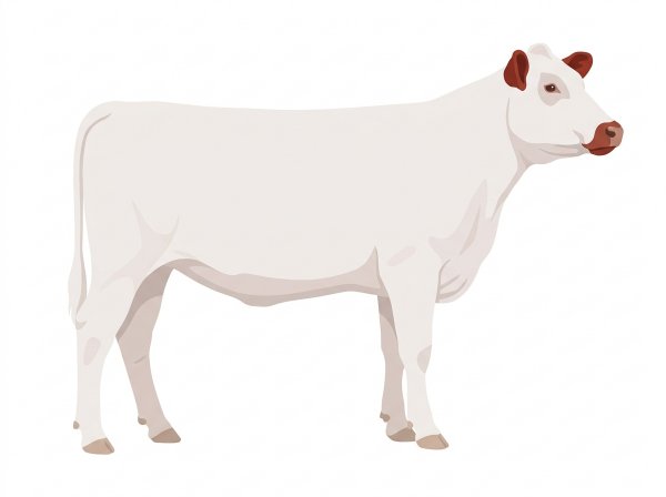 White with red ears and muzzle Shorthorn Plus Heifer
