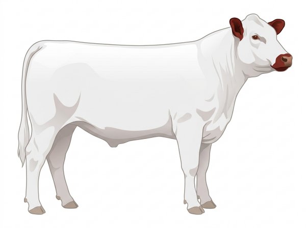 White with red ears and muzzle Shorthorn Plus Steer
