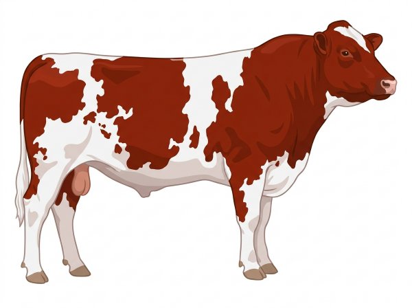 Red with white in large patches Shorthorn Bull