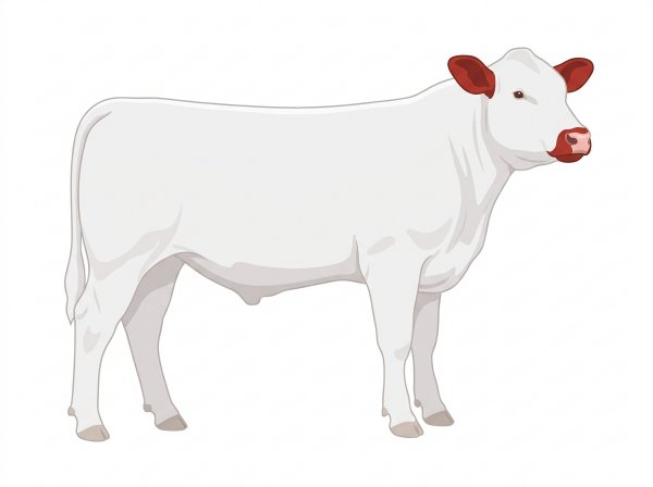 White with red ears and muzzle Shorthorn Steer