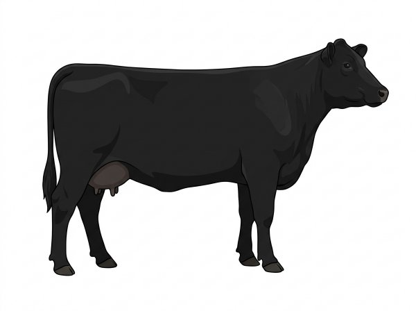 Black SimAngus Cow