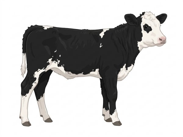 Black with a partial white face, white in large patches and ticking in the white SimAngus Heifer