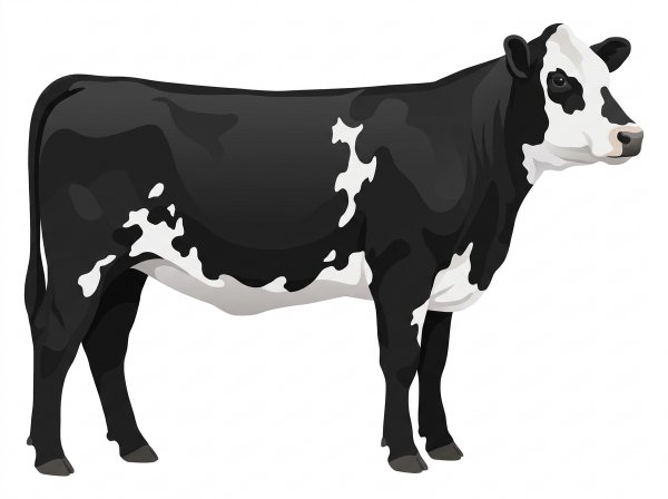 Black with a white face and white spots SimAngus Heifer