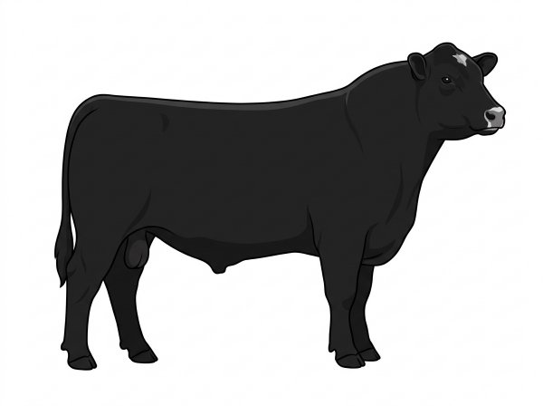 Black with minimal white face markings SimAngus Bull