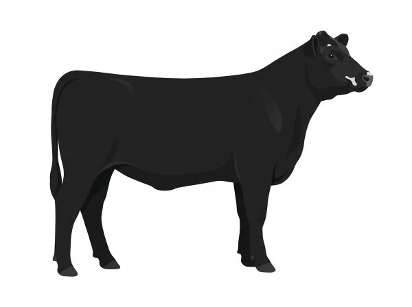 Black with minimal white face markings SimAngus Heifer