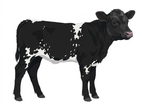 Black with white spots and ticking in the white SimAngus Bull