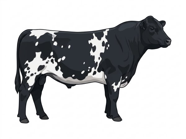 Black with white spots SimAngus Bull