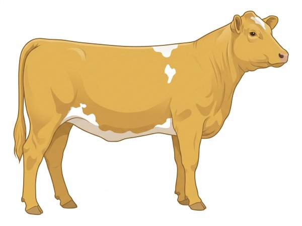 Gold with a few white spots SimAngus Heifer