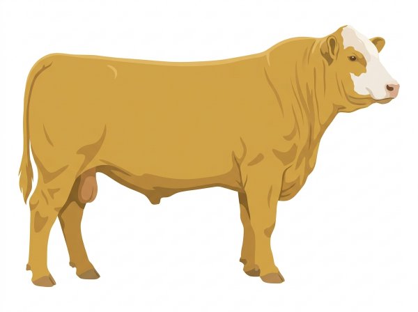 Gold with a partial white face SimAngus Bull