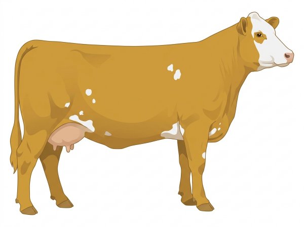 Gold with a white face and a few white spots SimAngus Cow