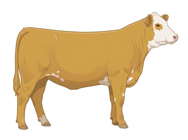 Gold with a white face and a few white spots SimAngus Heifer