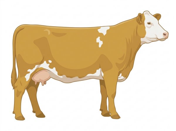 Gold with a white face and white spots SimAngus Cow