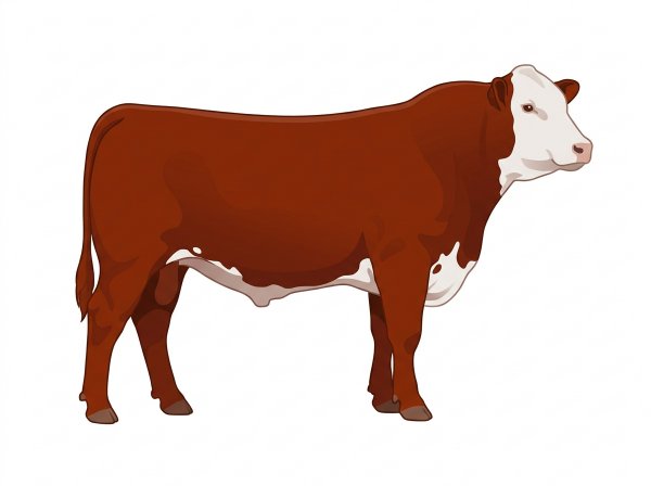 Red with a white face and a few white spots SimAngus Bull