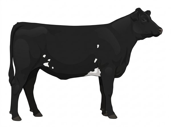 Black with a few white spots Simmental Cross Heifer