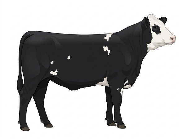 Black with a white face and a few white spots Simmental Cross Heifer