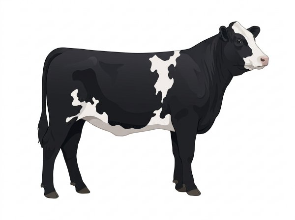 Black with a white face and white in large patches Simmental Cross Heifer