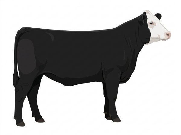 Black with a white face Simmental Cross Heifer