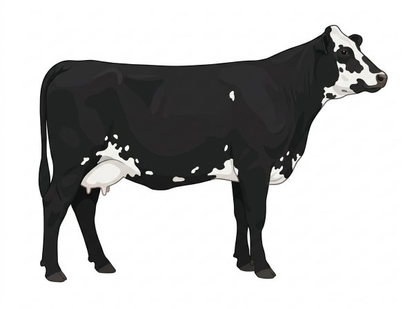 Black with white spots Simmental Cross Cow