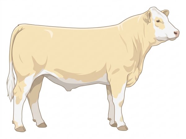 Cream with a partial white face Simmental Cross Steer