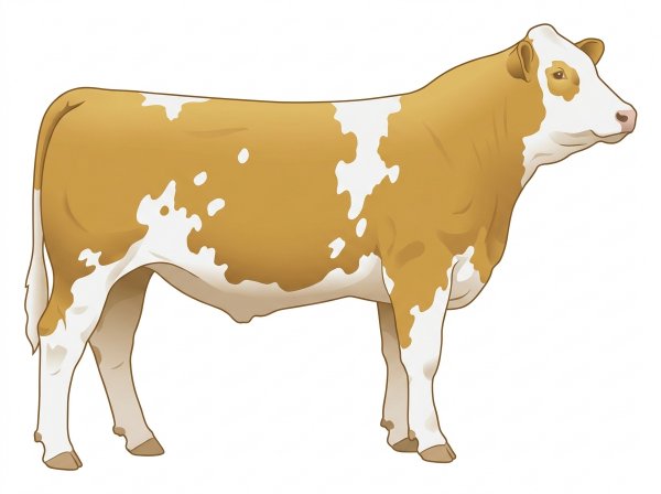 Gold with a few white spots Simmental Cross Steer