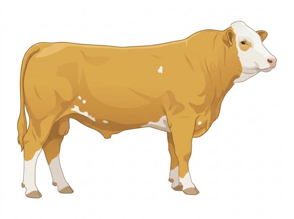 Gold with a white face and a few white spots Simmental Cross Bull