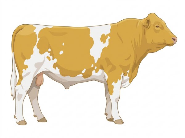 Gold with white spots Simmental Cross Bull