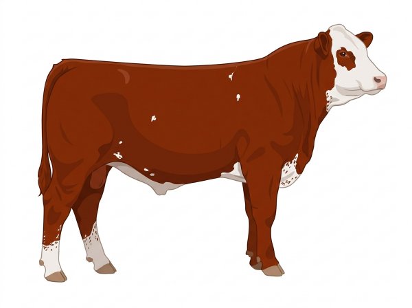 Red with a white face, a few white spots and ticking in the white Simmental Cross Steer