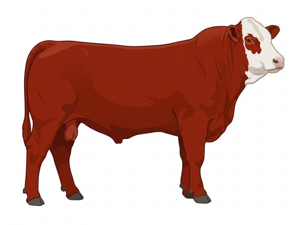 Red with a white face Simmental Cross Bull