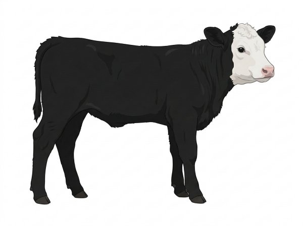 Black with a white face Simmental x Angus Cross Heifer