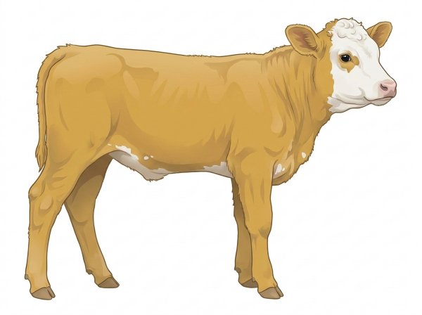 Gold with a white face and a few white spots Simmental x Angus Cross Bull