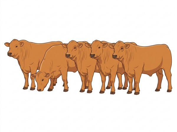 Five Gelbvieh Bulls