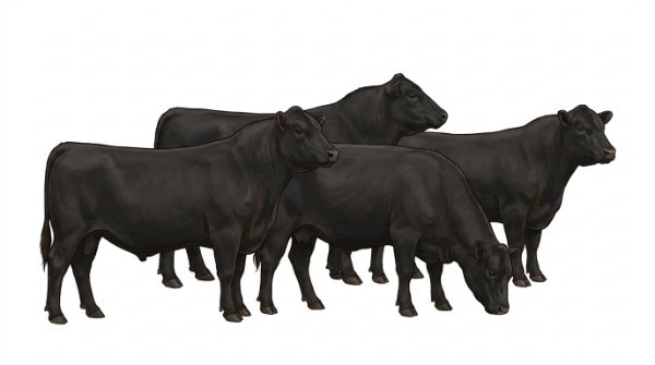 Five Angus Bulls